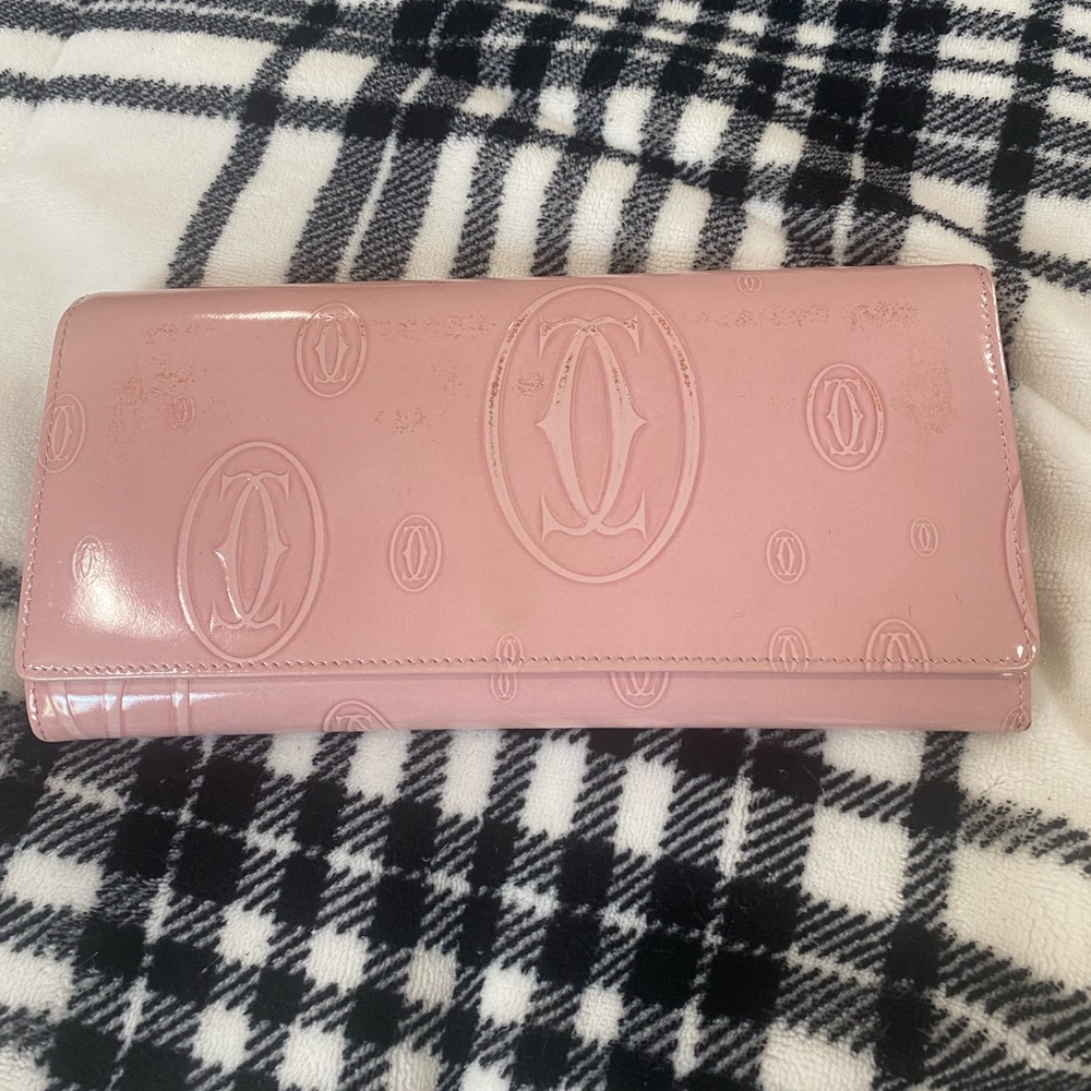 Cartier Pink Patent Leather Wallet